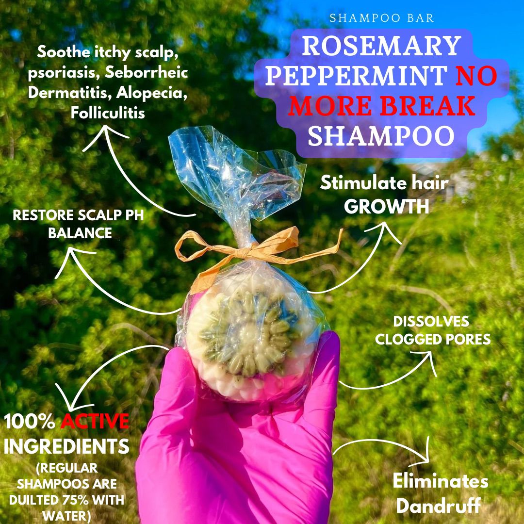 ROSEMARY PEPPERMINT 'NO MORE BREAK' SHAMPOO BAR & CONDITIONER BUNDLE (SAVE WITH THIS BUNDLE) š„