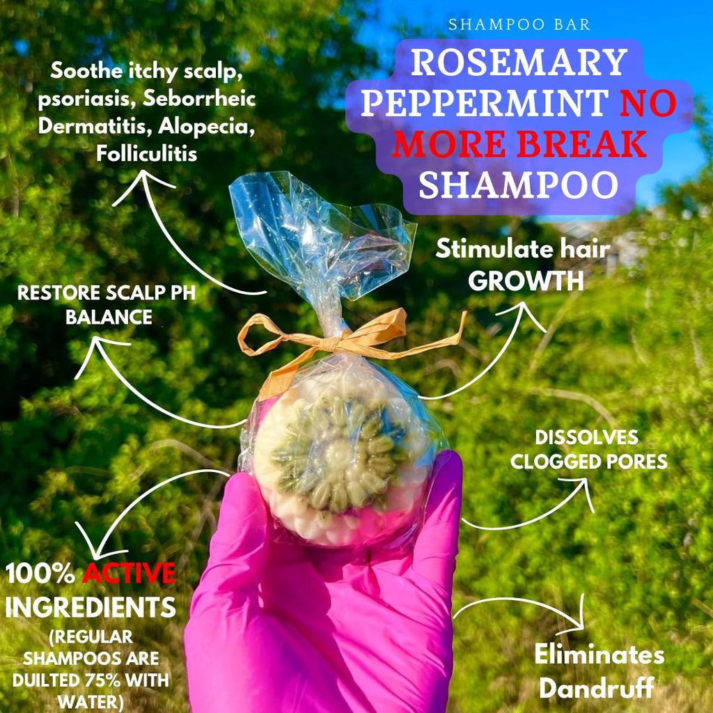 Rosemary Peppermint 'No More Break' Shampoo Bar🧼 + FREE Gift🎁